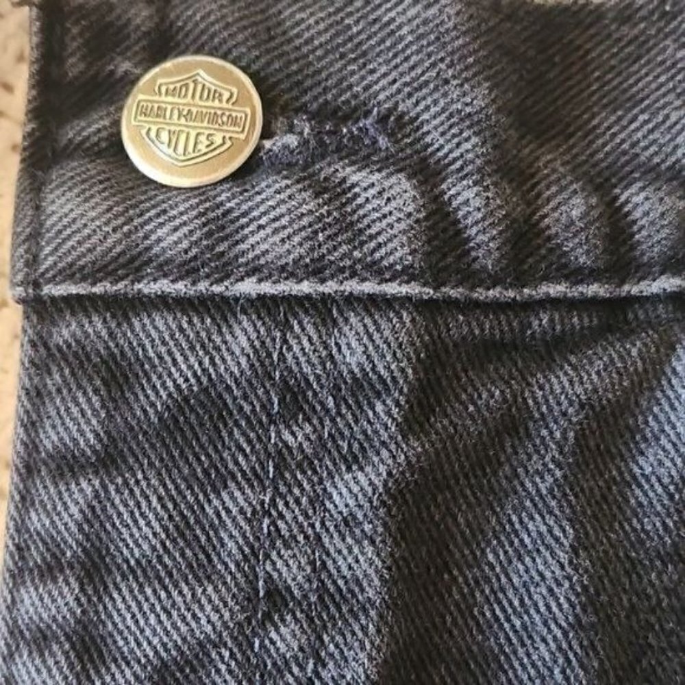 Harley-Davidson High Rise Black Pocketed Sz. 14 x 29 Jeans - Picture 7 of 11